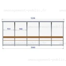Banc de touche 10 places pour aménagement des stades