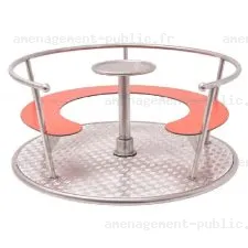 Tourniquet pour aires de jeux en acier inox avec sièges