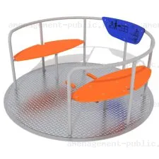 Carrousel pour aire de jeux accessible en fauteuil roulant