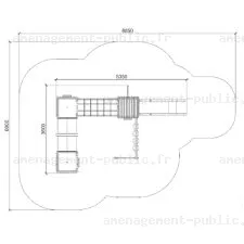 Structure pour aires de jeux extérieurs en bardage bois