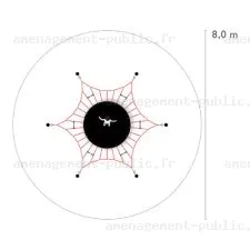 Structure de jeu de cordes avec trampoline