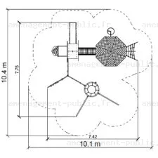 Structure multi-activités pour aires de jeux extérieur