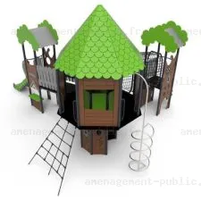 Structure multi-activités pour aires de jeux extérieur