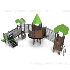 Structure multi-activités pour aires de jeux extérieur