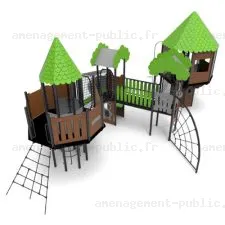 Structure multi-activités pour aires de jeux extérieur