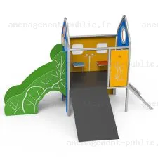 Maisonnette multi-acitvités pour aires de jeux extérieur