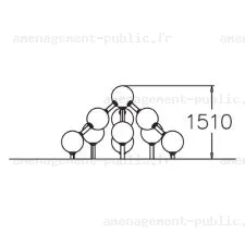 Pyramide de boules sous forme de molécule