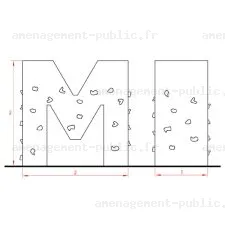 Lettre alphabet à escalader pour aire de jeux