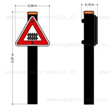 Panneau de circulation Passage à niveau pour circuits et parcours enfants