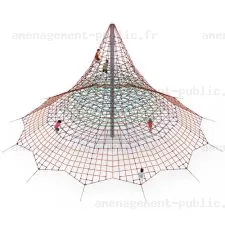 Pyramide en filet de corde de 9 m pour aires de jeux