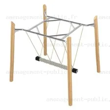 Balançoire en bois de robinier pour aires de jeux 3-14 ans