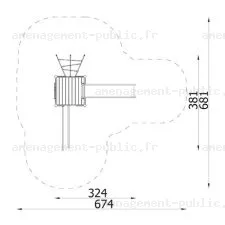 Structure pour aires de jeux extérieurs en bois de robinier