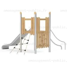 Structure pour aires de jeux extérieurs en bois de robinier