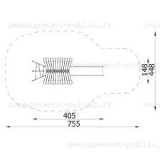Structure pour aires de jeux extérieurs en bois de robinier