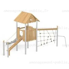 Structure pour aires de jeux extérieurs en bois de robinier