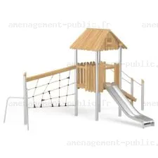 Structure pour aires de jeux extérieurs en bois de robinier
