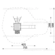 Structure pour aires de jeux extérieurs en bois de robinier