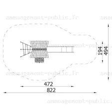 Structure pour aires de jeux extérieurs en bois de robinier