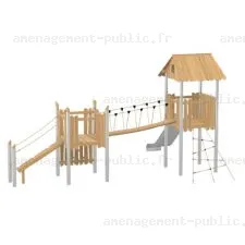 Structure pour aires de jeux extérieurs en bois de robinier