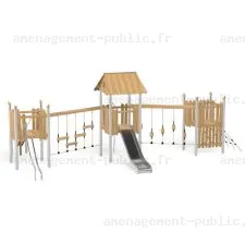 Structure pour aires de jeux extérieurs en bois de robinier