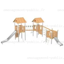 Structure pour aires de jeux extérieurs en bois de robinier