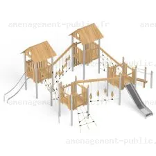 Structure pour aires de jeux extérieurs en bois de robinier