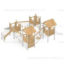 Structure pour aires de jeux extérieurs en bois de robinier