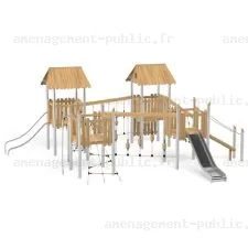 Structure pour aires de jeux extérieurs en bois de robinier