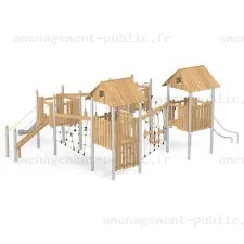 Structure pour aires de jeux extérieurs en bois de robinier