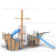 Brigatin de pirates pour aménagements ludiques en bois de robinier