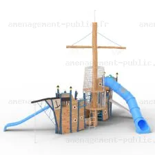 Brigatin de pirates pour aménagements ludiques en bois de robinier