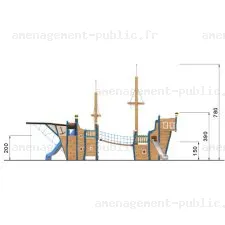 Caravelle pour aménagements ludiques en bois de robinier