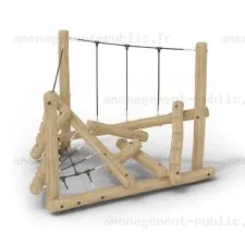 Structure pour aires de jeux extérieurs en bois de robinier