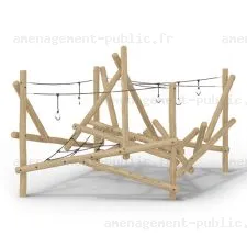 Structure pour aires de jeux extérieures en bois de robinier