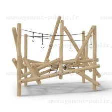 Structure pour aires de jeux extérieures en bois de robinier