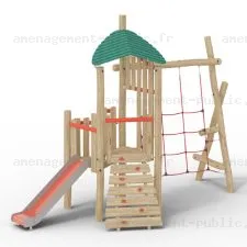 Structure pour aires de jeux extérieurs en bois de robinier