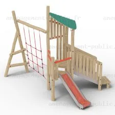 Structure pour aires de jeux extérieurs en bois de robinier