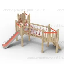 Structure de jeux extérieurs en bois de robinier
