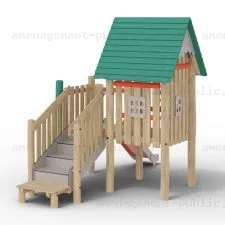 Structure pour aires de jeux extérieurs en bois de robinier