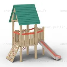 Structure de jeux extérieurs en bois de robinier