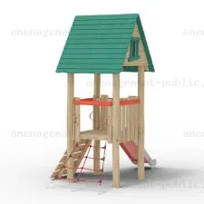 Structure de jeux extérieurs en bois de robinier
