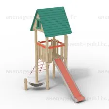 Structure de jeux extérieurs en bois de robinier