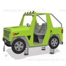 Jeu sur ressort Jeep 4 places pour aire de jeux à thème