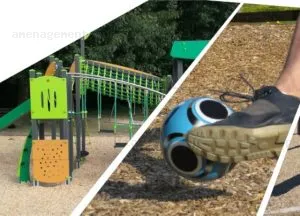 Sol amortissant pour aire de jeux en mulch de copeaux de bois