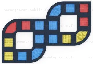 Parcours de trampolines enterré pour aire de jeux extérieurs