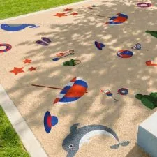Gazon synthétique thématique pour aires de jeux
