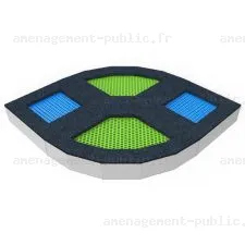 Combinaison de trampolines pour aire de jeux extérieurs