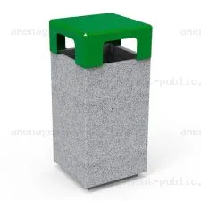 Corbeille cube en béton pour extérieur