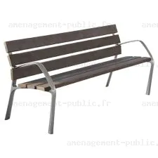 Banc public en plastique recyclé et fonte pour aménagement public