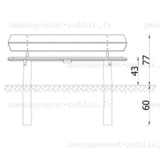 Banc extérieur en bois de robinier